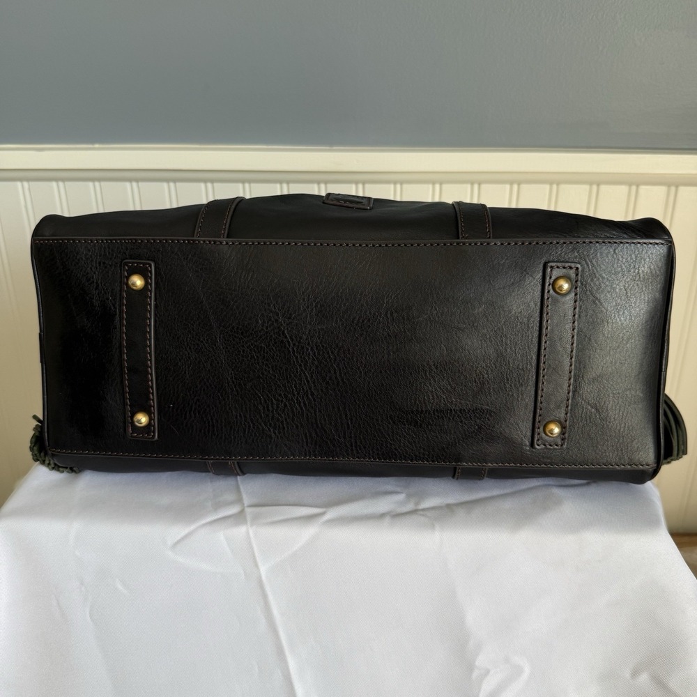 DOONEY & BOURKE Florentine Domed Buckle Satchel Shoulder Bag Purse Black Tassel - Picture 8 of 15